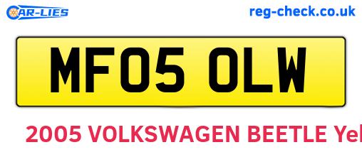 MF05OLW are the vehicle registration plates.