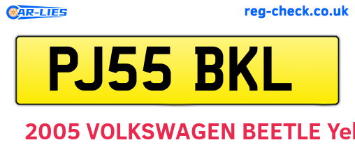 PJ55BKL are the vehicle registration plates.