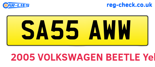 SA55AWW are the vehicle registration plates.