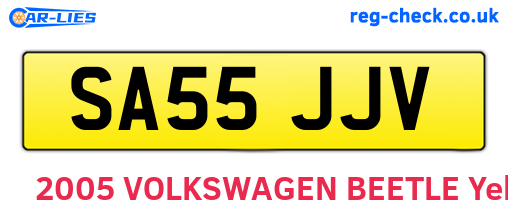 SA55JJV are the vehicle registration plates.