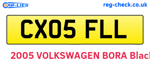 CX05FLL are the vehicle registration plates.