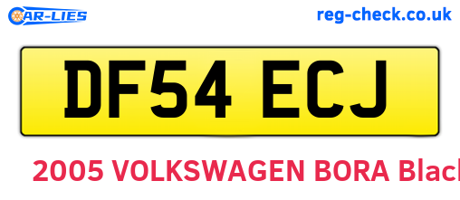 DF54ECJ are the vehicle registration plates.