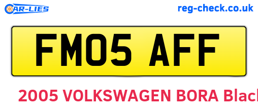 FM05AFF are the vehicle registration plates.