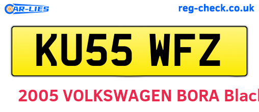 KU55WFZ are the vehicle registration plates.
