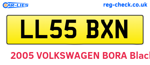 LL55BXN are the vehicle registration plates.