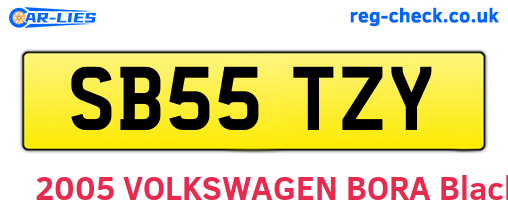 SB55TZY are the vehicle registration plates.