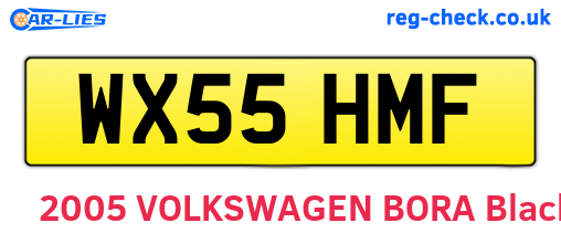 WX55HMF are the vehicle registration plates.