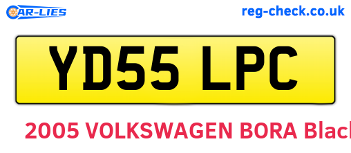 YD55LPC are the vehicle registration plates.