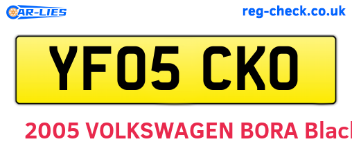 YF05CKO are the vehicle registration plates.