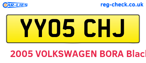 YY05CHJ are the vehicle registration plates.