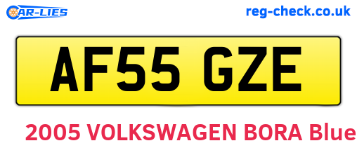 AF55GZE are the vehicle registration plates.