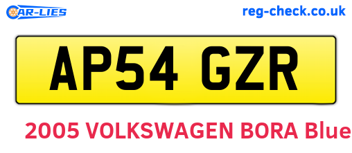 AP54GZR are the vehicle registration plates.