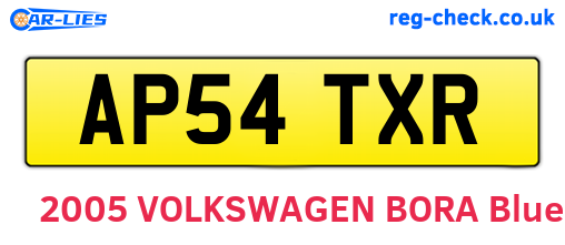 AP54TXR are the vehicle registration plates.