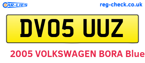 DV05UUZ are the vehicle registration plates.