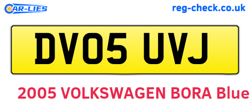 DV05UVJ are the vehicle registration plates.