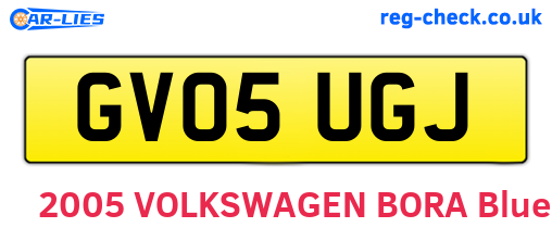 GV05UGJ are the vehicle registration plates.