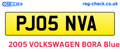 PJ05NVA are the vehicle registration plates.