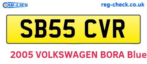 SB55CVR are the vehicle registration plates.