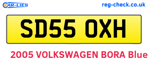 SD55OXH are the vehicle registration plates.