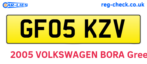 GF05KZV are the vehicle registration plates.