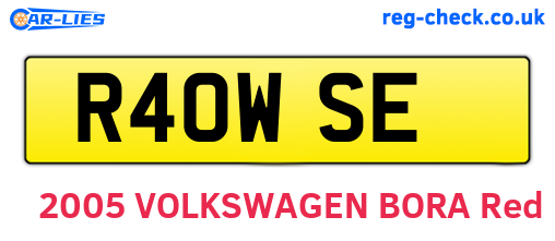 R40WSE are the vehicle registration plates.