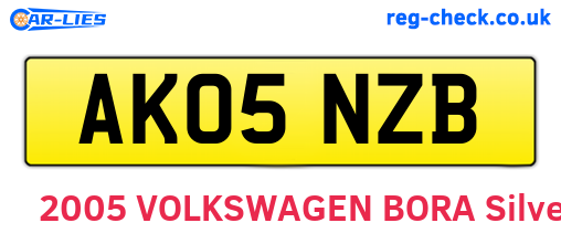 AK05NZB are the vehicle registration plates.