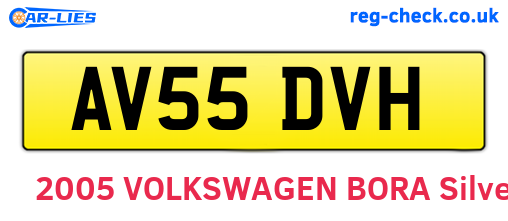 AV55DVH are the vehicle registration plates.