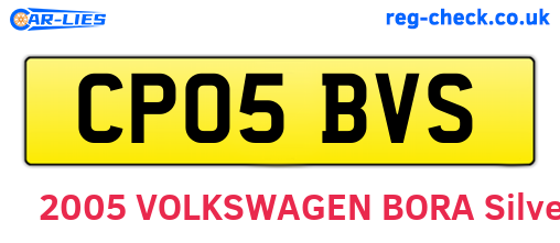 CP05BVS are the vehicle registration plates.