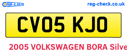 CV05KJO are the vehicle registration plates.