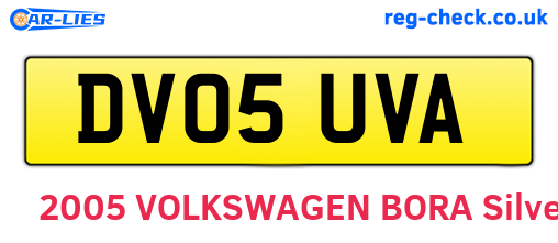 DV05UVA are the vehicle registration plates.