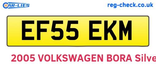 EF55EKM are the vehicle registration plates.