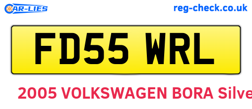 FD55WRL are the vehicle registration plates.