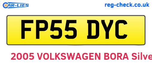 FP55DYC are the vehicle registration plates.