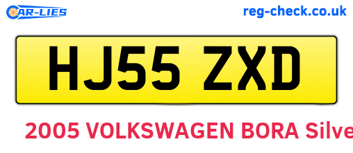 HJ55ZXD are the vehicle registration plates.