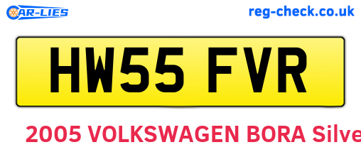 HW55FVR are the vehicle registration plates.