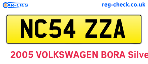 NC54ZZA are the vehicle registration plates.