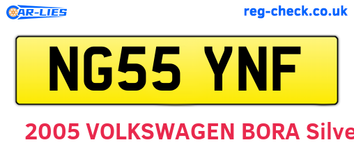 NG55YNF are the vehicle registration plates.