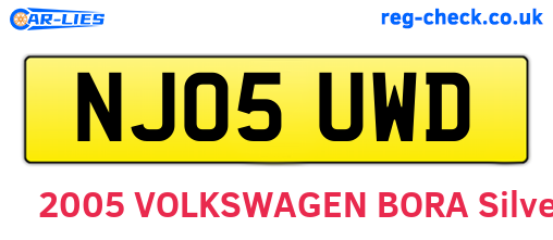 NJ05UWD are the vehicle registration plates.