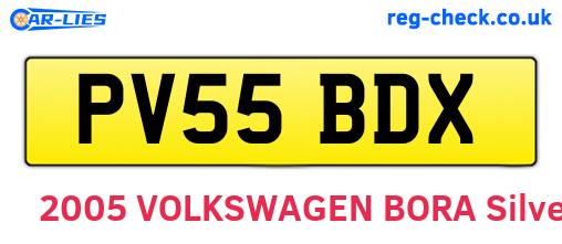 PV55BDX are the vehicle registration plates.