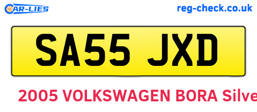 SA55JXD are the vehicle registration plates.