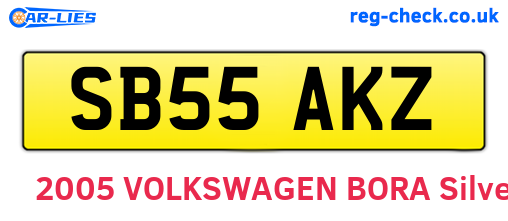 SB55AKZ are the vehicle registration plates.