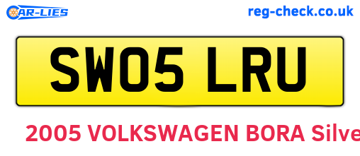 SW05LRU are the vehicle registration plates.