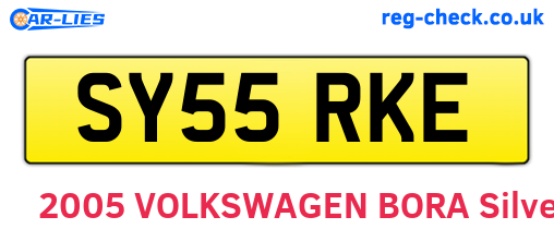 SY55RKE are the vehicle registration plates.