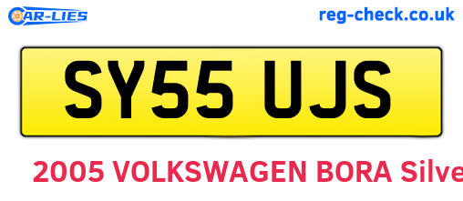 SY55UJS are the vehicle registration plates.