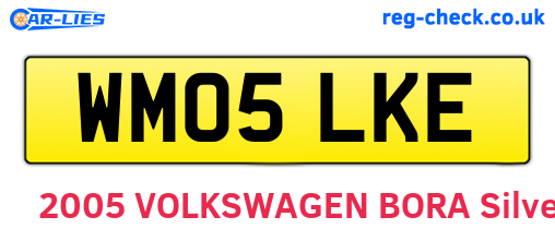 WM05LKE are the vehicle registration plates.