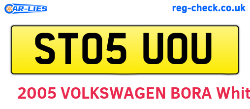 ST05UOU are the vehicle registration plates.