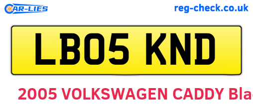 LB05KND are the vehicle registration plates.