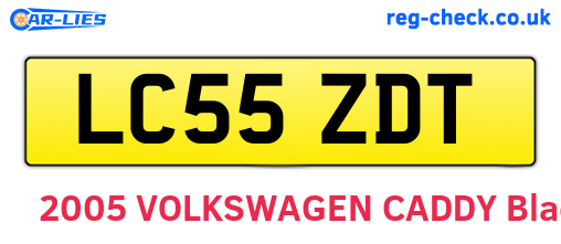 LC55ZDT are the vehicle registration plates.