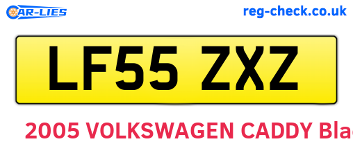 LF55ZXZ are the vehicle registration plates.