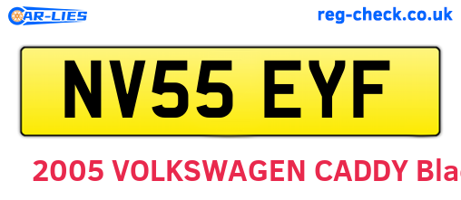 NV55EYF are the vehicle registration plates.